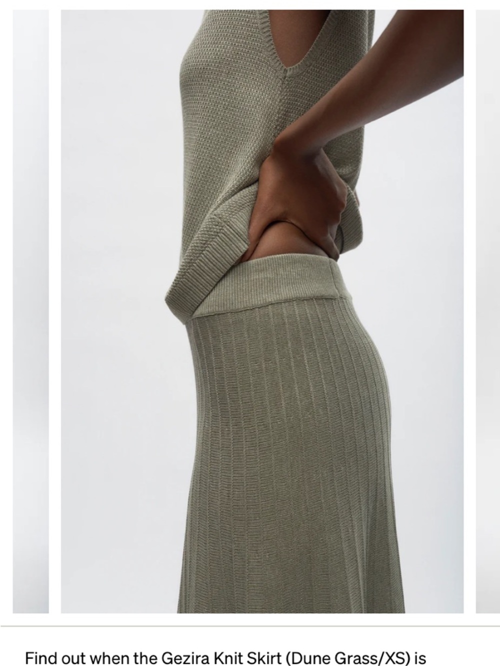 KOTN Olive Maxi Pleated Skirt - Picture 6 of 8
